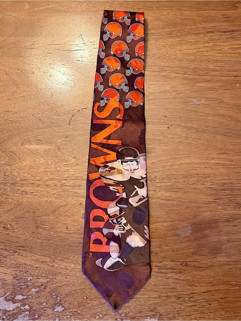 Vintage ‘90s Cleveland Browns Team NFL AOP Brown Orange Tie Necktie
